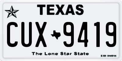 TX license plate CUX9419
