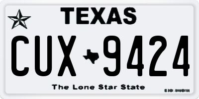 TX license plate CUX9424