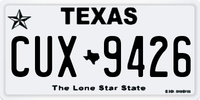 TX license plate CUX9426