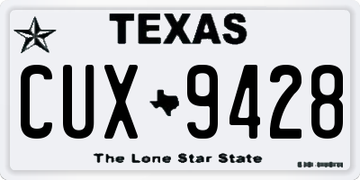 TX license plate CUX9428