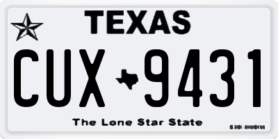 TX license plate CUX9431