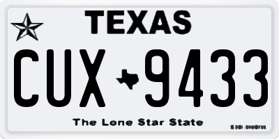 TX license plate CUX9433