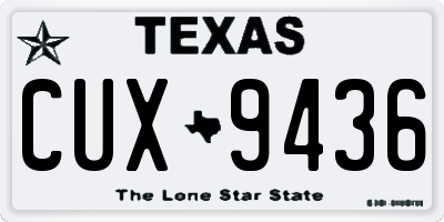 TX license plate CUX9436