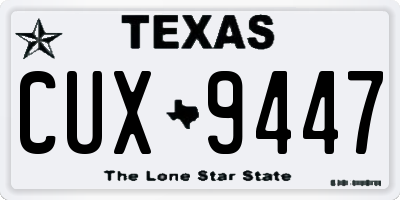 TX license plate CUX9447
