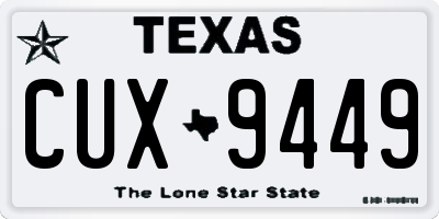 TX license plate CUX9449