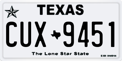 TX license plate CUX9451