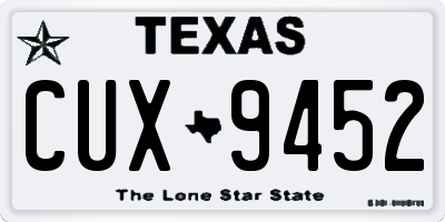 TX license plate CUX9452
