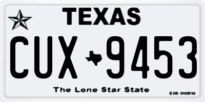 TX license plate CUX9453