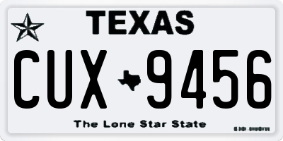TX license plate CUX9456