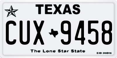 TX license plate CUX9458