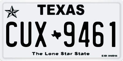 TX license plate CUX9461