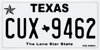 TX license plate CUX9462