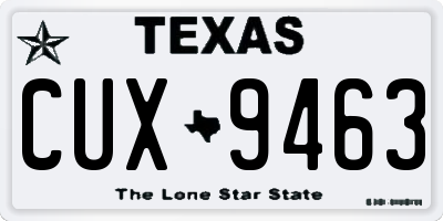 TX license plate CUX9463