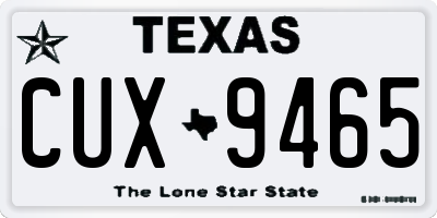 TX license plate CUX9465