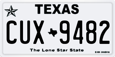 TX license plate CUX9482