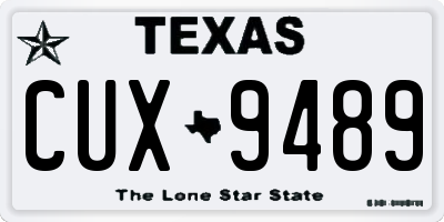 TX license plate CUX9489