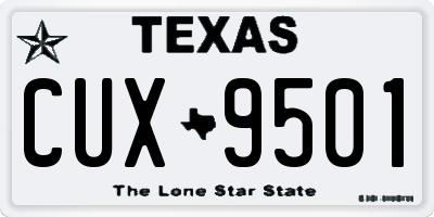 TX license plate CUX9501