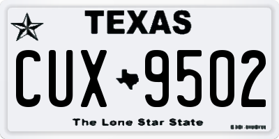 TX license plate CUX9502