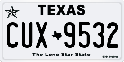 TX license plate CUX9532