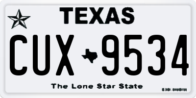 TX license plate CUX9534