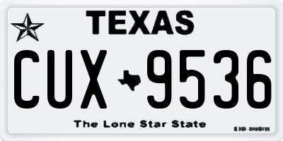 TX license plate CUX9536