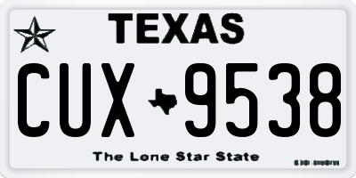 TX license plate CUX9538