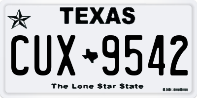 TX license plate CUX9542