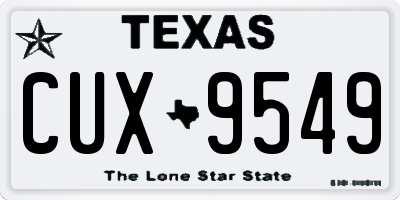 TX license plate CUX9549
