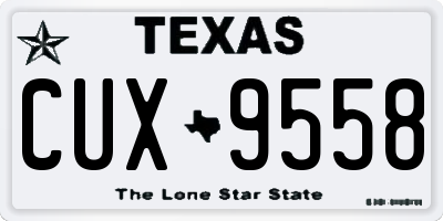 TX license plate CUX9558
