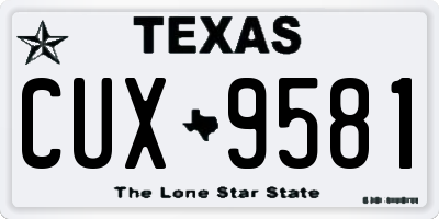 TX license plate CUX9581