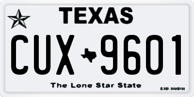 TX license plate CUX9601