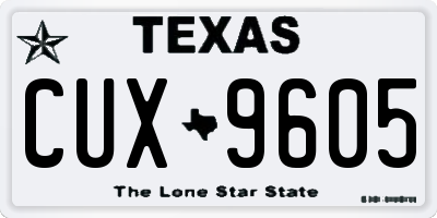 TX license plate CUX9605