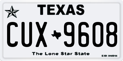 TX license plate CUX9608
