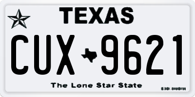 TX license plate CUX9621