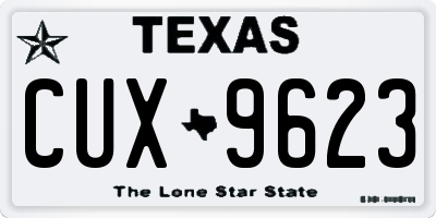 TX license plate CUX9623
