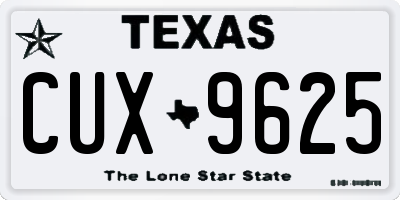 TX license plate CUX9625