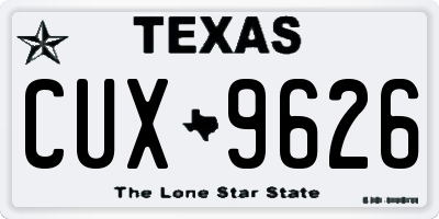 TX license plate CUX9626