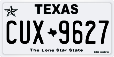 TX license plate CUX9627
