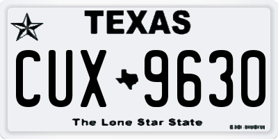 TX license plate CUX9630