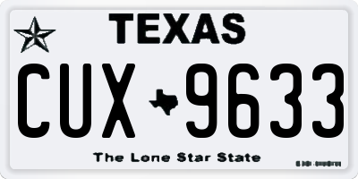 TX license plate CUX9633