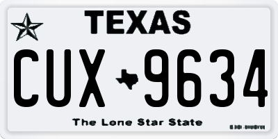 TX license plate CUX9634