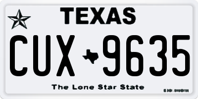 TX license plate CUX9635