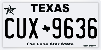 TX license plate CUX9636