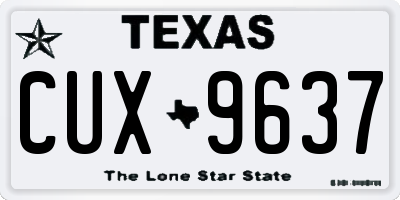 TX license plate CUX9637