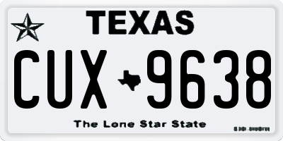 TX license plate CUX9638