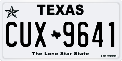 TX license plate CUX9641