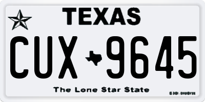 TX license plate CUX9645