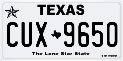 TX license plate CUX9650