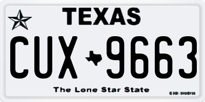 TX license plate CUX9663