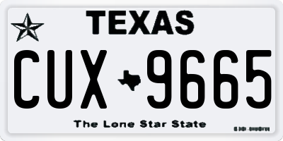 TX license plate CUX9665